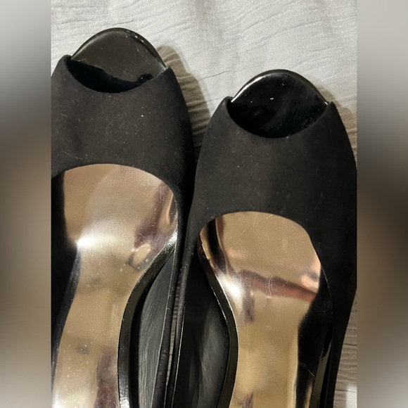 Coach Women's Selma Platform Suede High Heel Open Toe Black High SZ 11B - Picture 7 of 11